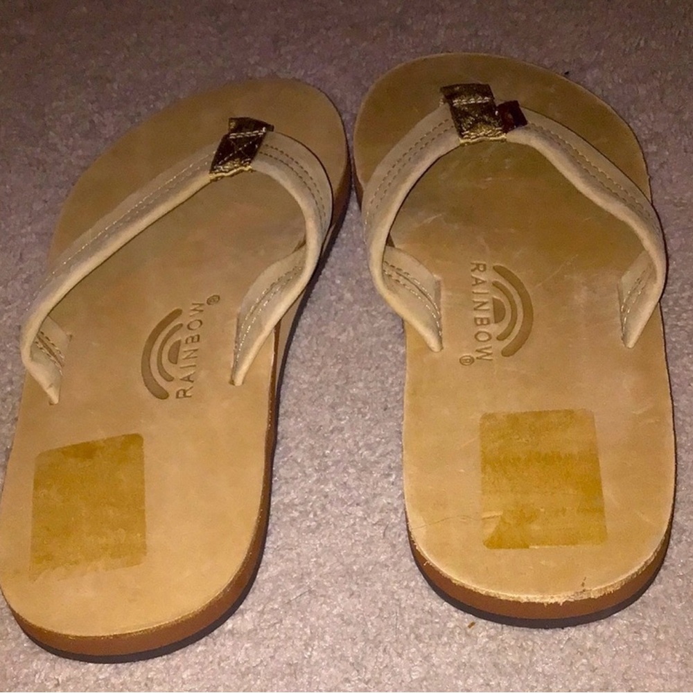 Rainbow mens Beige Flip Flops Sandals